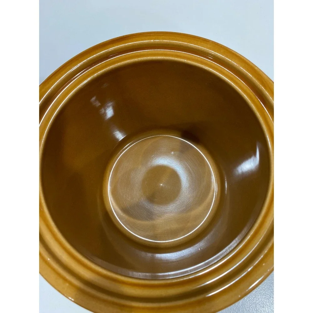 Vintage Rival Jackson Crock Pot Replacement Insert 1-1 Harvest Gold Ribbed Lid